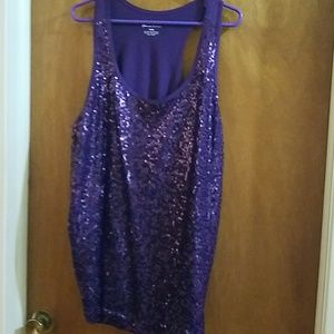 Purple Sequin Tank Top